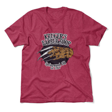 Krugers Barbershop Men/Unisex T-Shirt in Heather Raspberry color